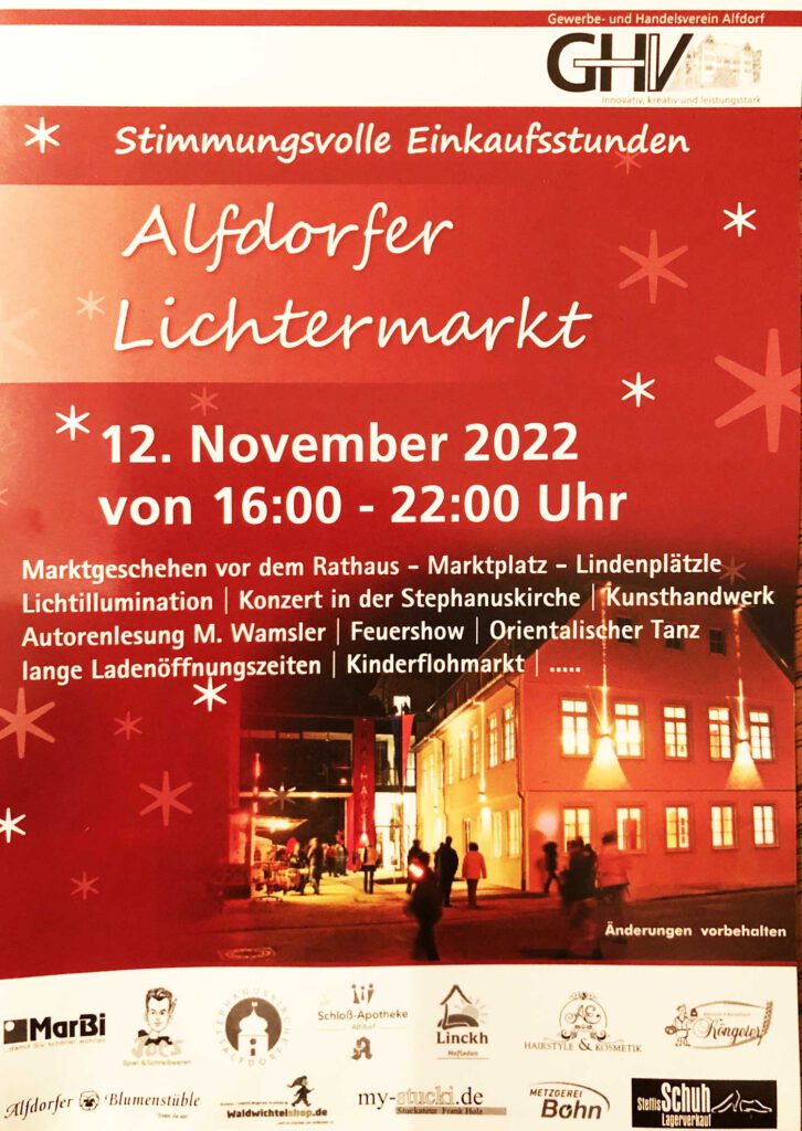 Flyer Alfdorfer Lichtermarkt 2022